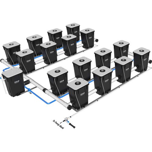 Under Current XL13 &ndash; RDWC Hydroponics System &ndash; 13 Gallon, 30&Prime; Spacing - 16 Site, 4 Row