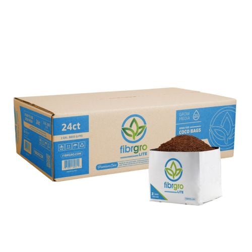 Fibrgro Lite Coco Grow Bag 52% WHC 2 Gal - 24/Cs