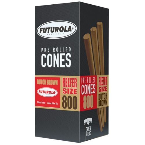 Futurola Pre Rolled Cones Reefer Size 98/26 Brown Paper