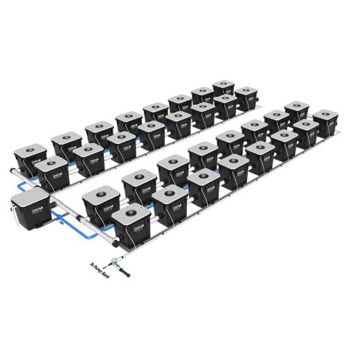 Under Current XL &ndash; RDWC Hydroponics System &ndash; 8 Gallon, 25&Prime; Spacing - 36 Site, 4 Row