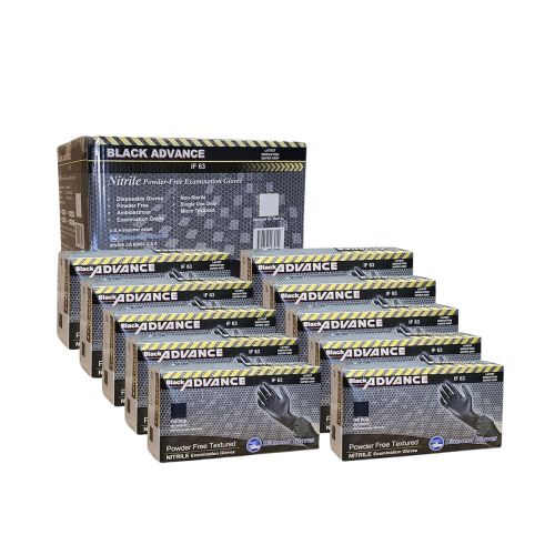 Diamond Gloves IF63 Powder Free Black Nitrile Gloves 6 mil &ndash;  M (1000/Cs)