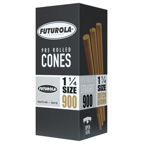 Futurola Pre Rolled Cones 1 1/4 Size 84/26 Brown Paper