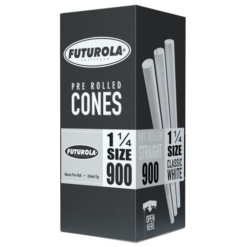 Futurola Pre Rolled Cones 1 1/4 Size 84/26 White Paper