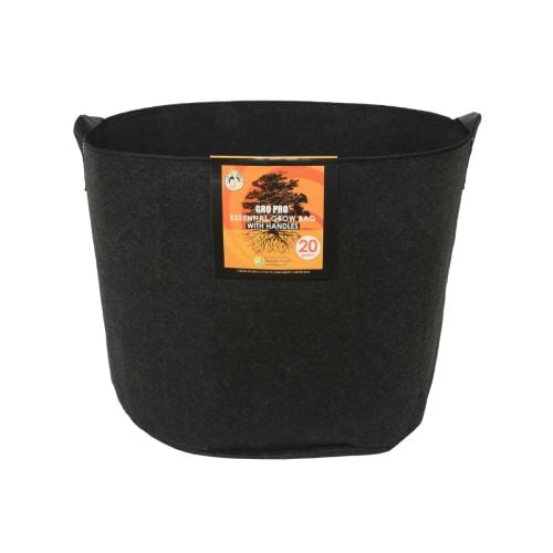 Gro Pro Essential Round Fabric Pot w/ Handles 20 Gallon - Black (42/Cs)
