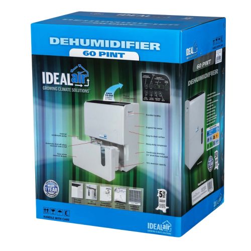 Ideal-Air Dehumidifier 60 Pint - Up to 120 Pints Per Day