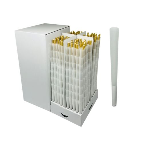 Mary Jane Cones Medium Size 98/26 Pre-Rolled Cones White (4800 pcs/MC)