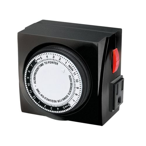 Timemaster Mechanical Timer 120V 2 Outlets Max 15A