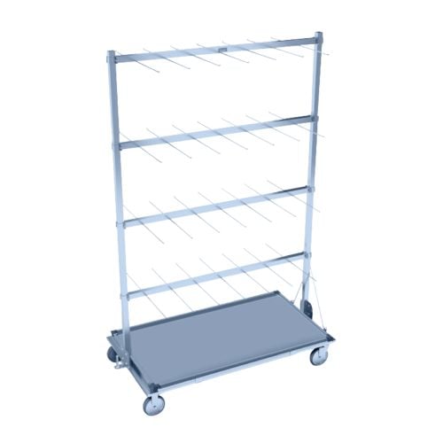 Wachsen Hanging Cart Z Base 4 Level SS304 W/PVC Bottom Mount