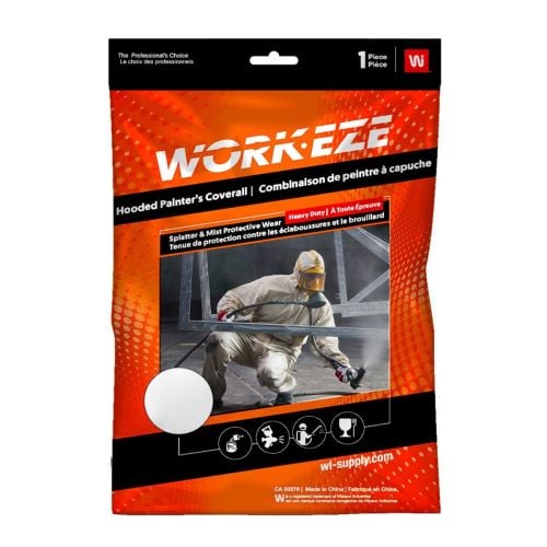 Work-Eze Heavy Duty Disposable Coverall - White X-Large (25/Pk)