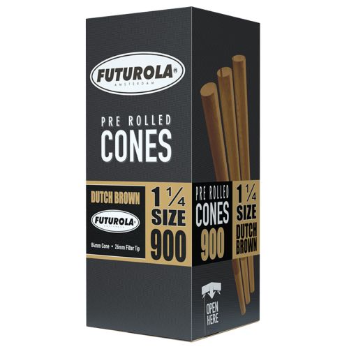 Futurola 11/4 Size 84/26 Brown Pre-Rolled Cones