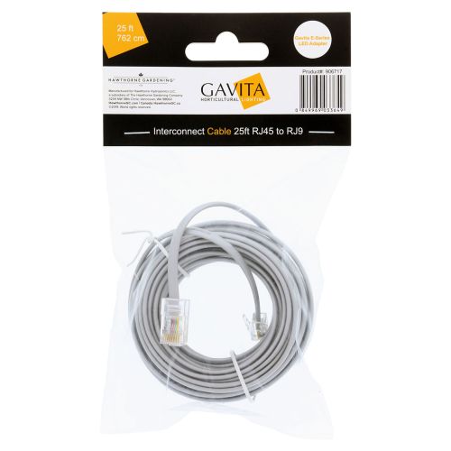Gavita E-Series LED Adapter Interconnect Cable 25' RJ45 to RJ9