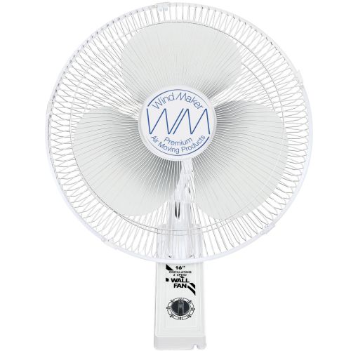 WindMaker 16" Wall-Mount Oscillating 3-Speed Fan 120V 60W