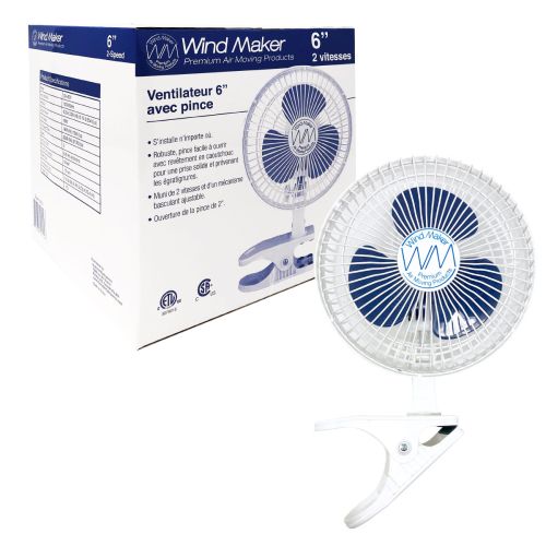 WindMaker Clip Fan 6" 120V 18W-14W 2-Speed