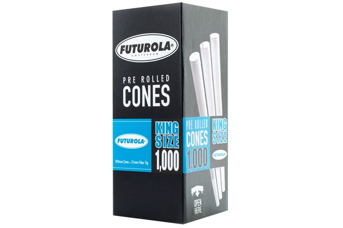 Futurola King Size 109/21 White PreRolled Cones