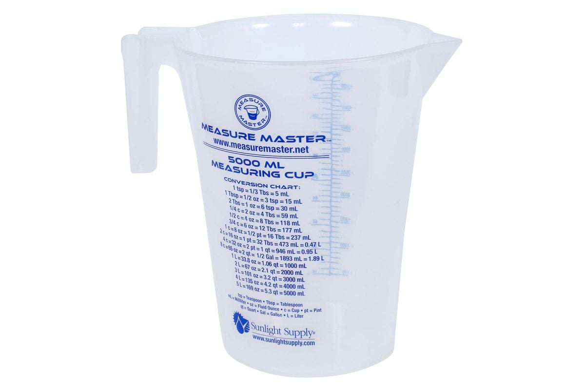 Measure Master Graduated Round Container 160oz (5000 ml) Hydrotek