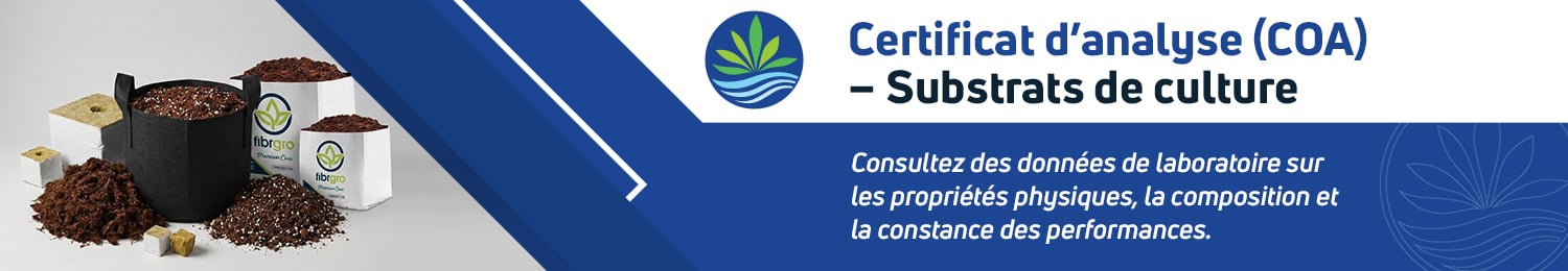 Certificats d'analyse pour substrats de culture (COA) Certificats d'analyse pour substrats de culture (COA) Banner