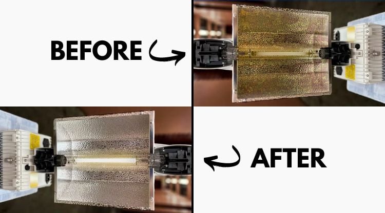Before and After Reflector Replacement Picture
